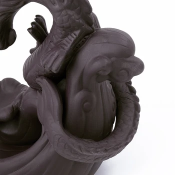 

Ceramic Dragon Waterfall Smoke Backflow Cones Sticks Incense Burner Holder Decor