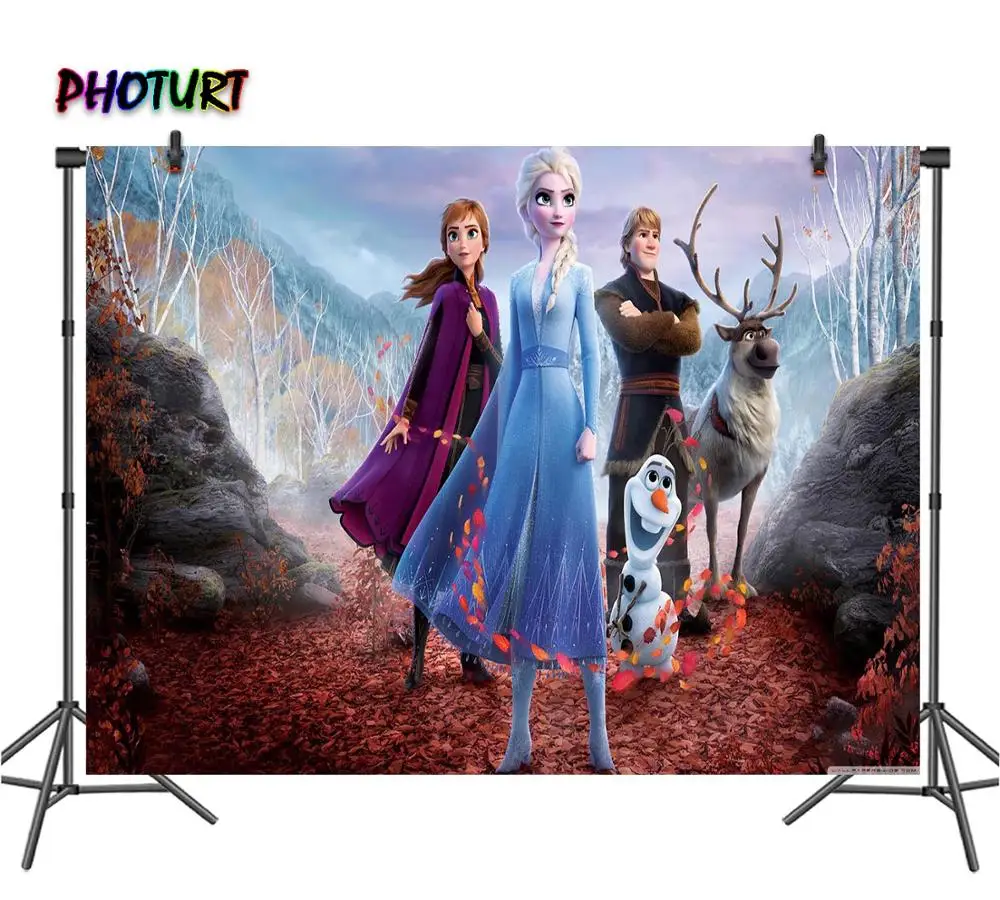 Фотофон Frozen 2 для девочек на день рождения светящийся виниловый реквизит