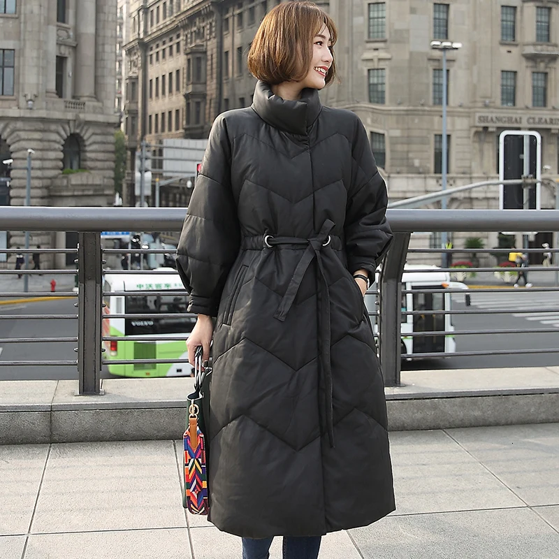  Winter Coat Women Genuine Leather Jacket Sheepskin Duck Down Coat Women Korean Long Coat for Womens