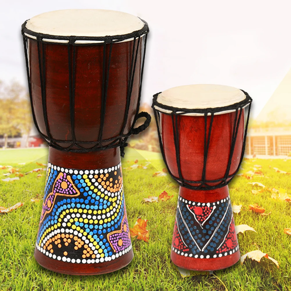 4 дюймов 6 дюймов Профессиональный Африканский Djembe барабан деревянный козья кожа хороший звук традиционный музыкальный инструмент