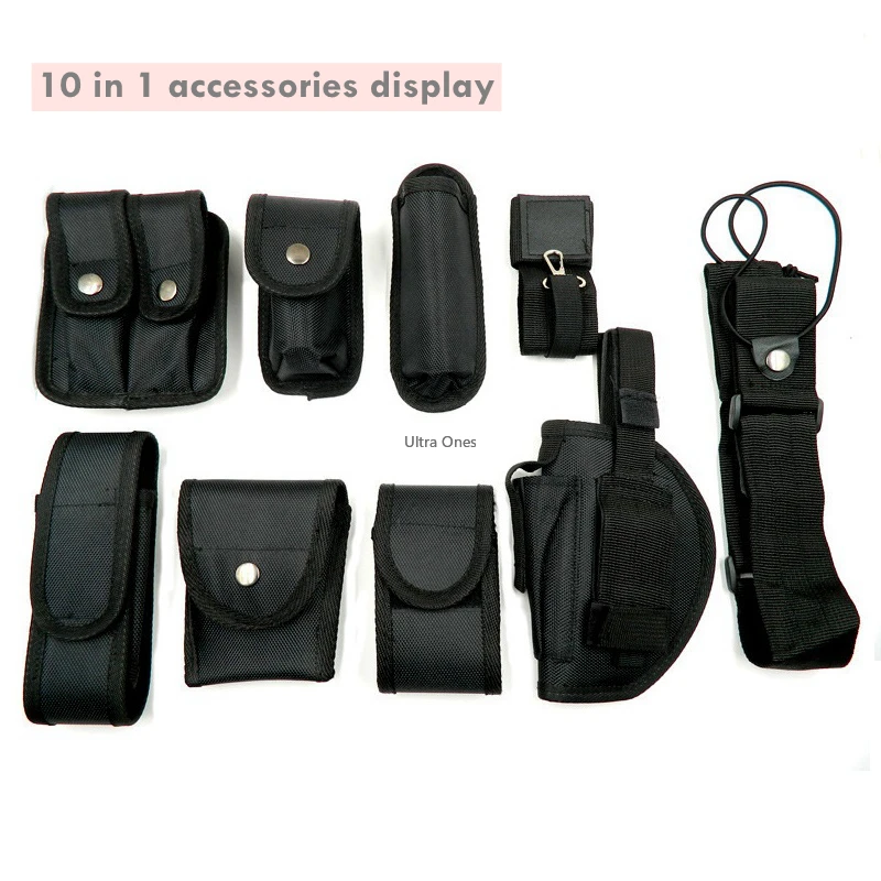 10pcs Multifunctional Security Belts Tactical Military Training Shooting Combat Wargame Duty Utility Belts with Pouches Holster