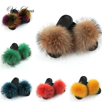 

Girls Furry Slippers Kids Shoes Cute Plush Fox Hair Fluffy Sandals Children Fur Slippers Kids Summer Winter Warm Slides Boys