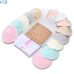 Coussinet de sein Anti débordement pour femmes enceintes, 14 barres de lavage, coussinets de sein + sac de lavage, allaitement, réutilisable 