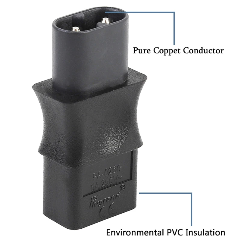 2-контактный Iec 320 C8 штекерным Iec 320 C9 Женский адаптер переменного тока 6A/250V ЕС промышленный Мощность конвертер