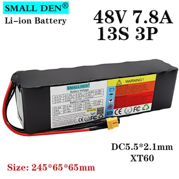 

E-bike battery 48V 7.8ah 10ah 18650 li-ion battery pack 13S3P 54.6V bike conversion kit bafang 1000W Built in 20A BMS+ XT60 Plug