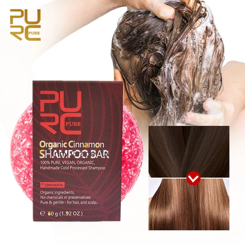 

PURC Original Hair Thickening Cinnamon Shampoo Bar Enhance Hair Root Anti Hair Loss Restoration Grow Hair Soap Hair Care