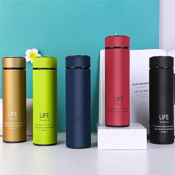 

350/400/500ML Thermos Tea Mug With Strainer Vacuum Flask With Filter Stainless Steel Thermal Cup Coffee Mug Silver Water Bottle