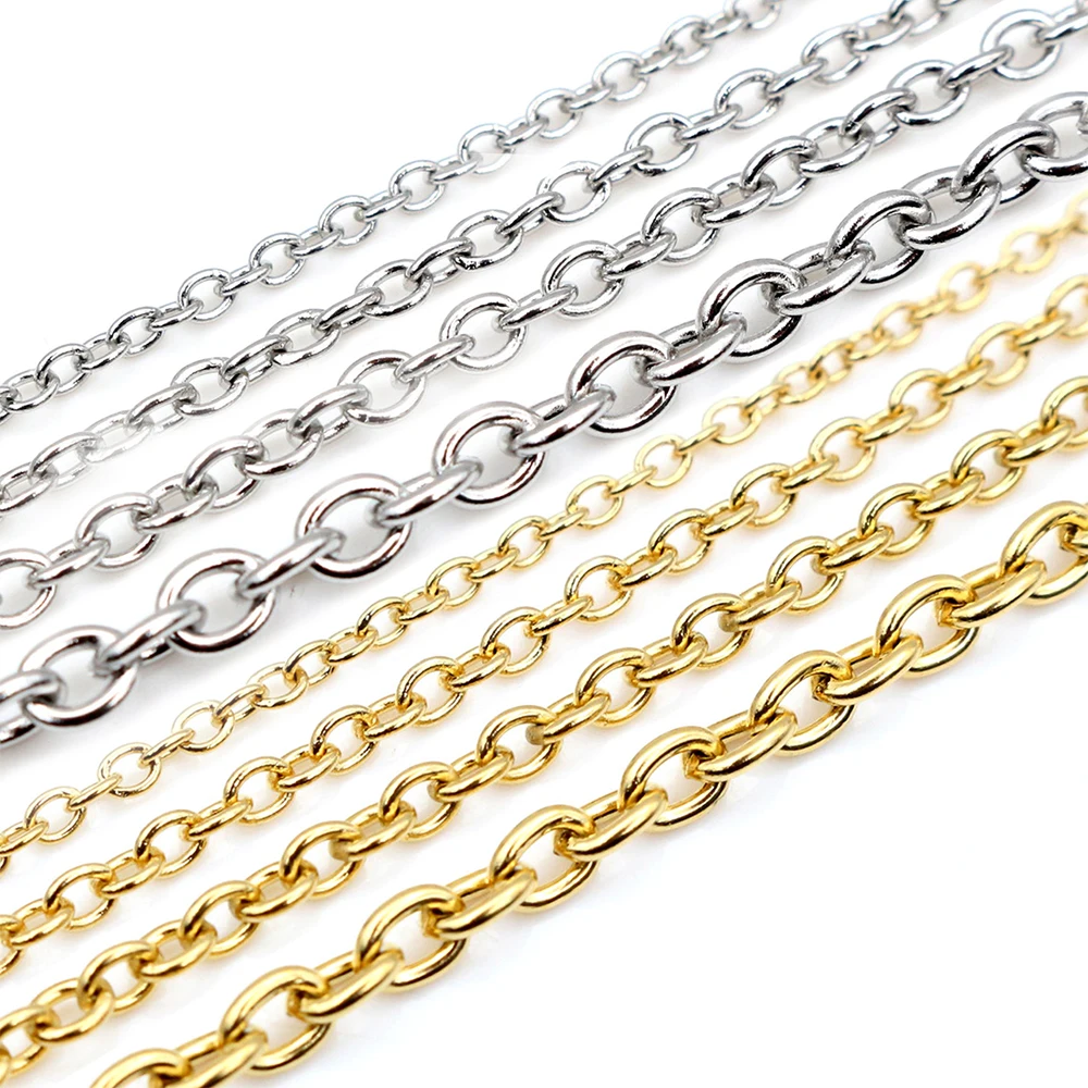 5 Meters/Lot Never Fade Stainless Steel Cross Necklace Chains Bulk For DIY  Jewelry Findings Making Materials Handmade Supplies