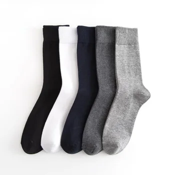 

5pairs/lot 100% Cotton Men Socks High Quality Long Socks Leg Business Autumn Winter Breathable Socks Man Calcetines Meias