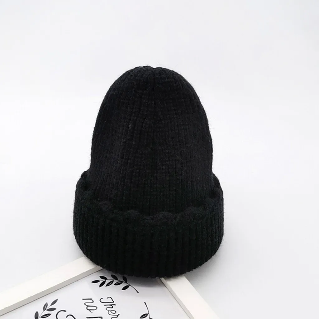 Черный Nieuwe Aankomst Baby Meisje Jongen, зимняя детская Шапка-бини, Шапка-бини Haak Elasticiteit, вязаная теплая шапка Hoeden Kinderen A2 - Цвет: Черный