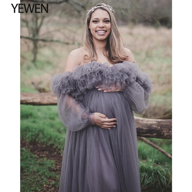 Off Shoulder Maternity Dresses Long 