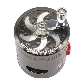 

63mm Multifunctional Hand crank with drawer Men Portable Zinc Alloy Herb Tobacco Herb Spice Crusher Smoking Accessories