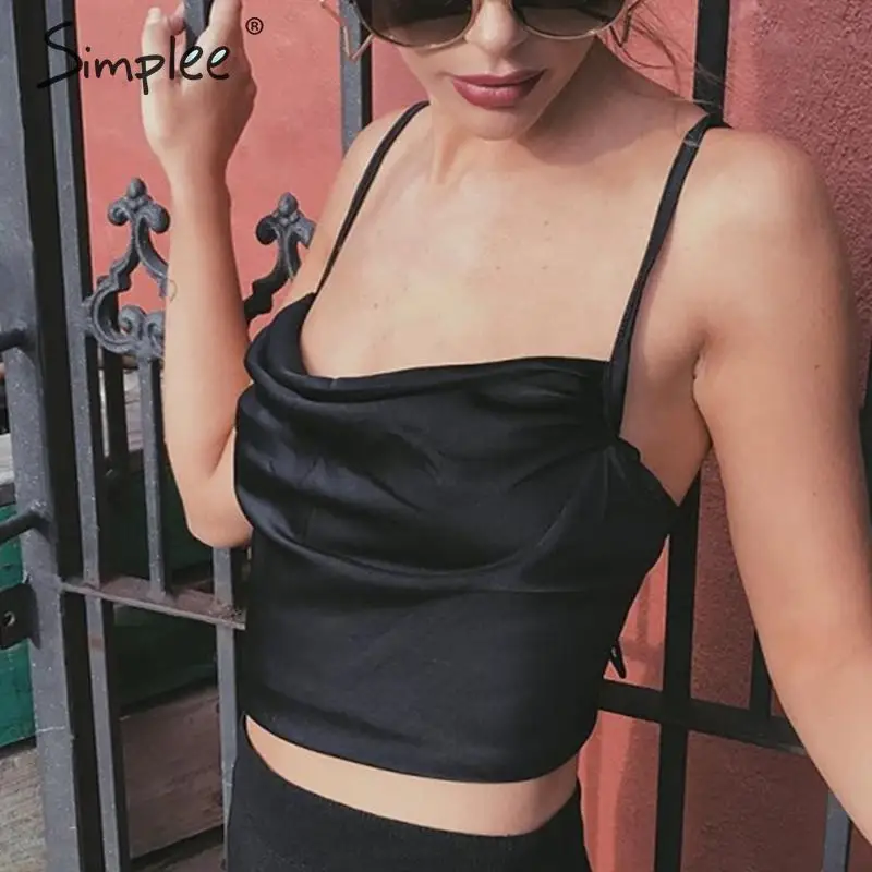 Женская черная бархатная майка Simplee привлекательный укороченный топ цвета