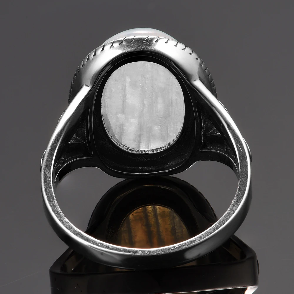 Natural Moonstone Rings for Women Silver 925 Jewelry Vintage Party Rings 11x17MM Big Oval Gemstone Gifts silver rings silver ring gemstone ring