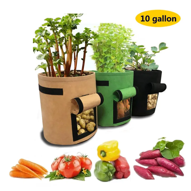 

35*40cm 10 Gallon Plant Grow Bags Potato Fabric Flower Pot Planting Gardening Jardin for Garden Tools