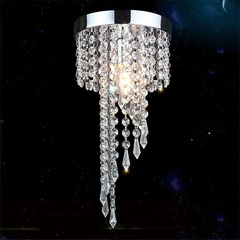 Modern Chrome Lustre Led Crystal Ceiling Lights Lighting Fixture Ceiling Lamp Crystals Aisle Lights