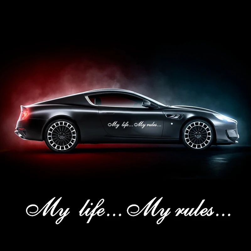 

11208# 60CM/80CM/100CM My Life...My Rules...Vinyl Decal Car Sticker Waterproof Auto Decors on Truck Bumper Rear Window