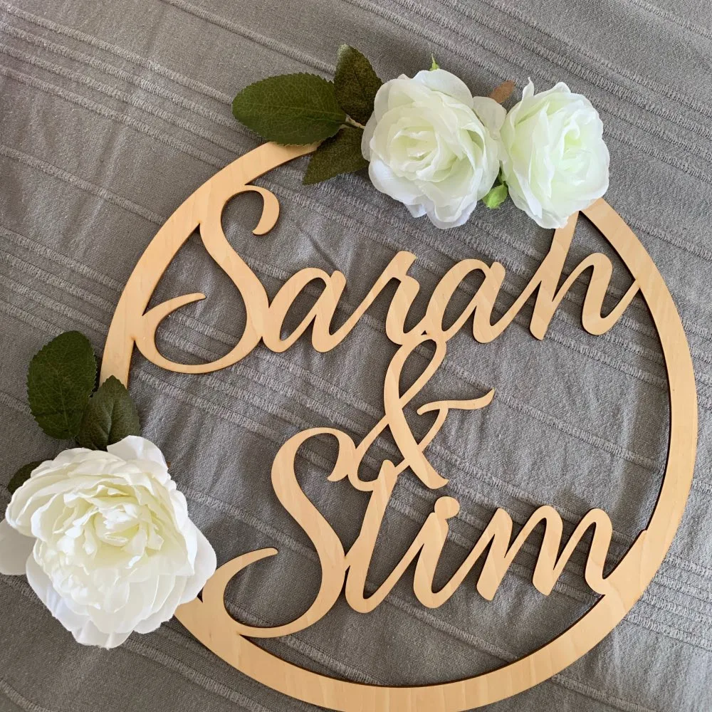 Personalized Bride Groom Name Wooden Wedding Decorations Custom Wood Wedding Gifts Party Photobooth Props DIY Decorations