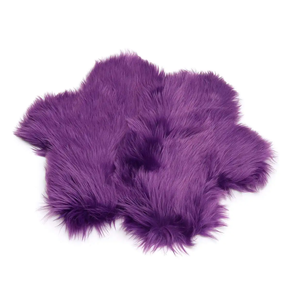 Purple-60CM Пушистые ковры в форме цветка для гостиной Декор Ковер из искусственного меха длинные плюшевые ковры для спальни детская комната мохнатый ковер - Цвет: Purple-60CM