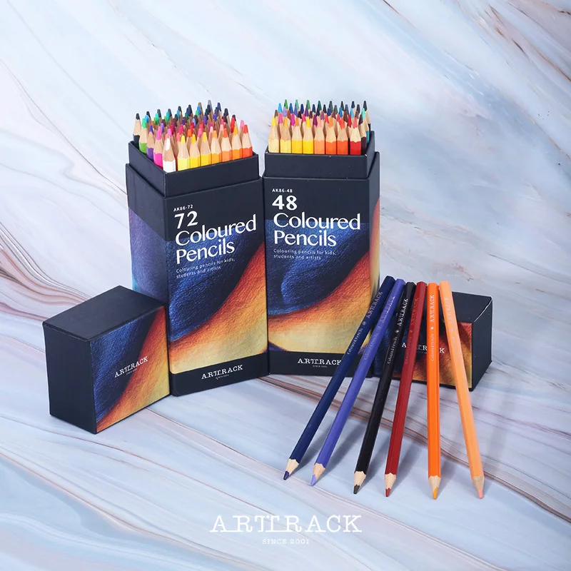 Brutfuner 12/18/24/36/48/72 Professional Oil Color Pencil Soft Wood Watercolor Colored Pencils Set Drawing School Art Supplies aibelle water resistant 24 colors 15 ml professional acrylic paints set hand painted textile paint brightly colored art supplies