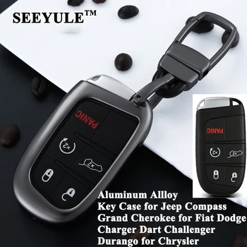 

1pc SEEYULE Car Key Shell Styling Key Case Cover Organizer Accessories for Jeep Grand Cherokee Compass for Dodge Dart Challenger