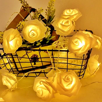 

Rose LED String Valentine's Day Wedding Decoration Gift Light String Rose Flower Wedding Bedroom Garden Garland Decoration Light