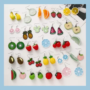 

3UMeter Personality Dangle Earrings for Women Lovely Korean Earring Cute Fruit Earrings Simple Series Gift For Girlfriend