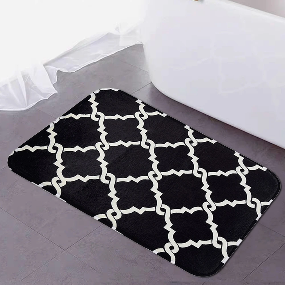 Коврик для ванной Quatrefoil геометрический Противоскользящий коврик для ванной комнаты для гостиной Roon детская комната кухня пол коврики площадь 40x60 см
