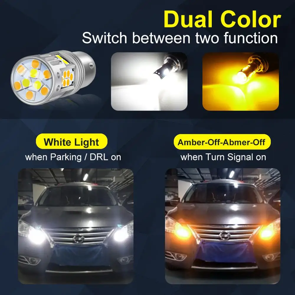 LED ��� �÷� ���� ���õ�, �ڵ� �극��ũ ����, 1157 BAY15D T20 7443 T25 3157, WY21W P21/5W W21/5W, LED ����ġ ��, 2 ��