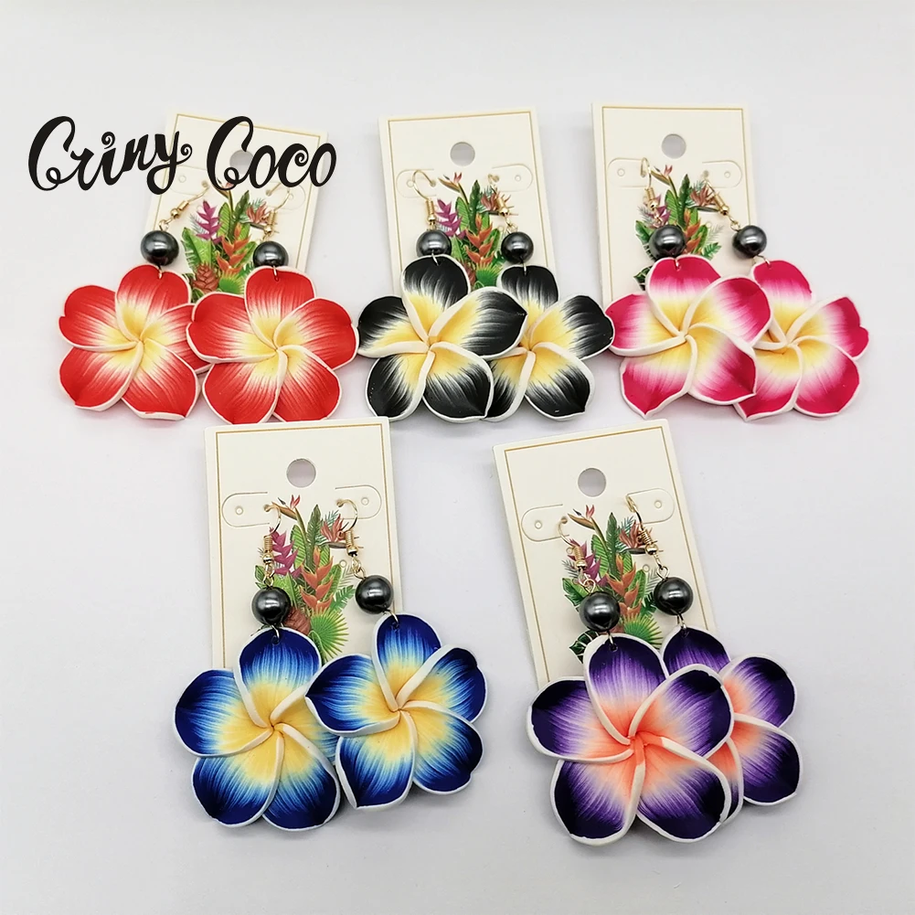 Женские Гавайские серьги Cring Coco висячие ручной работы из мягкого полимера