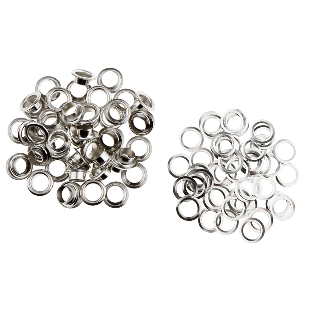 Silver 13mm 50 шт Металлические Люверсы с шайбой кожевенное ремесло аксессуары для одежды Декор ремесла - Цвет: Silver 13mm