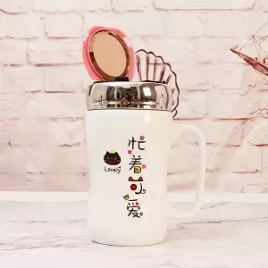 Керамическая чашка для воды, Женская Студенческая кружка, кофейная чашка, чашка для пары, большая емкость, офисная, одна чашка, 450 мл, Рождественская кружка, кружка для путешествий - Цвет: 450ml