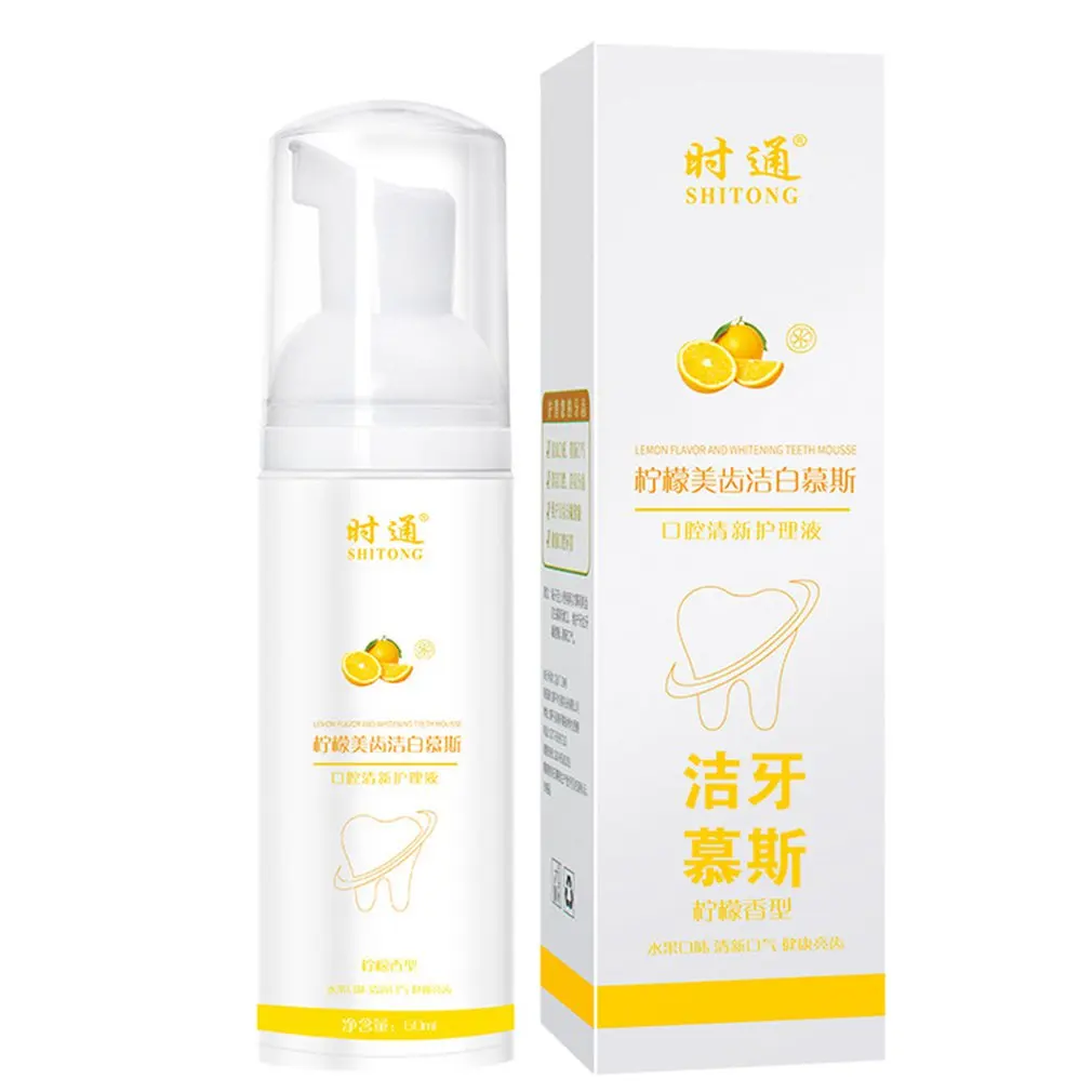 

Clean Teeth Toothpaste Mousse Lemon Flavor Foam Toothpaste Fresh Tone Toothpaste Whitening Teeth Mouth Spray