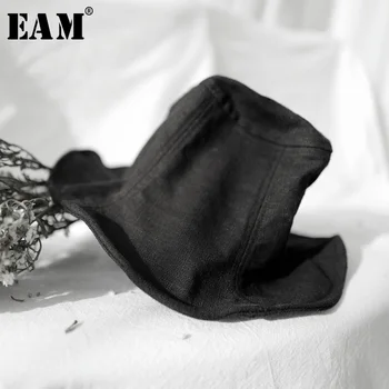 

[EAM] Women Black Line Split Leisure Fishermen Hat New Round Dome Temperament Fashion Tide All-match Spring Autumn 2020 19A-a600