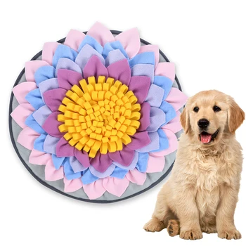 

Foraging Skill Playing Slow Feeding Nosework Dog Cat Home Pet Snuffle Mat Non Slip Interactive Stress Release Round Washable