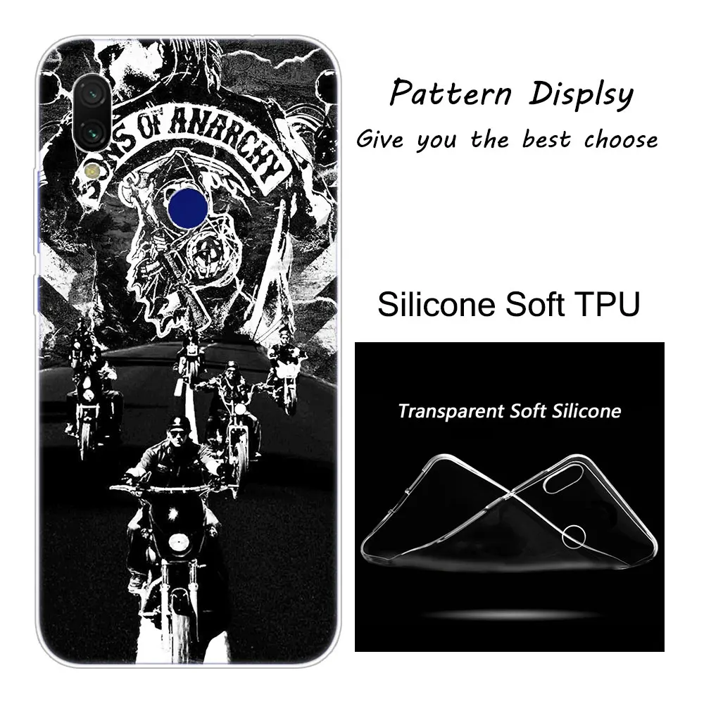 Хит американская ТВ Sons of Anarchy Мягкий силиконовый чехол для Xiaomi Redmi K20 Pro 8 8A 7 7A 6 6A 5 Plus S2 Note 8 iPhone 7 6 Plus 5 iPad Pro 4 4X крышка