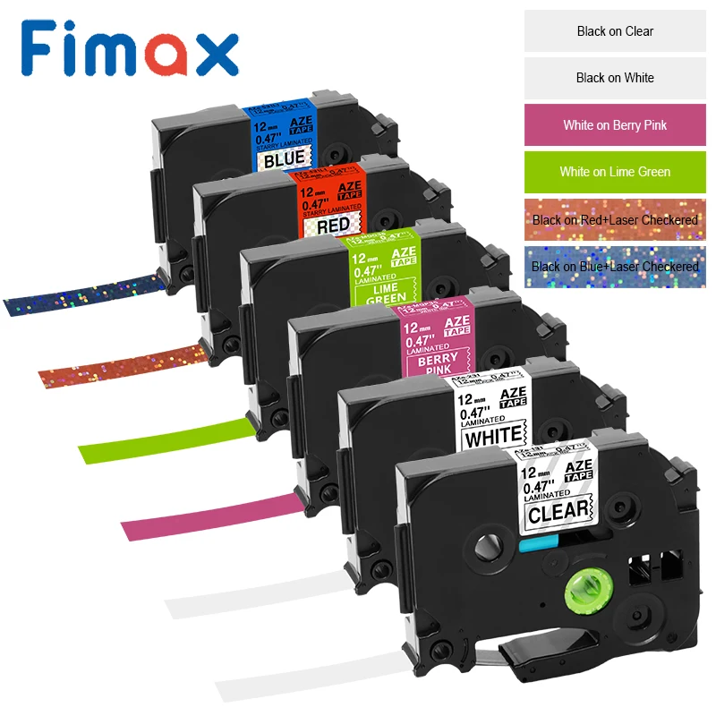 Fimax 6 шт. ламинированные ленты Tz231 Tze-231 Tze 231L1 Tze-MQF31 совместимый для Brother P Touch принтер TZ 12 мм производитель этикеток PT-D210 - Цвет: Mix Color (3)