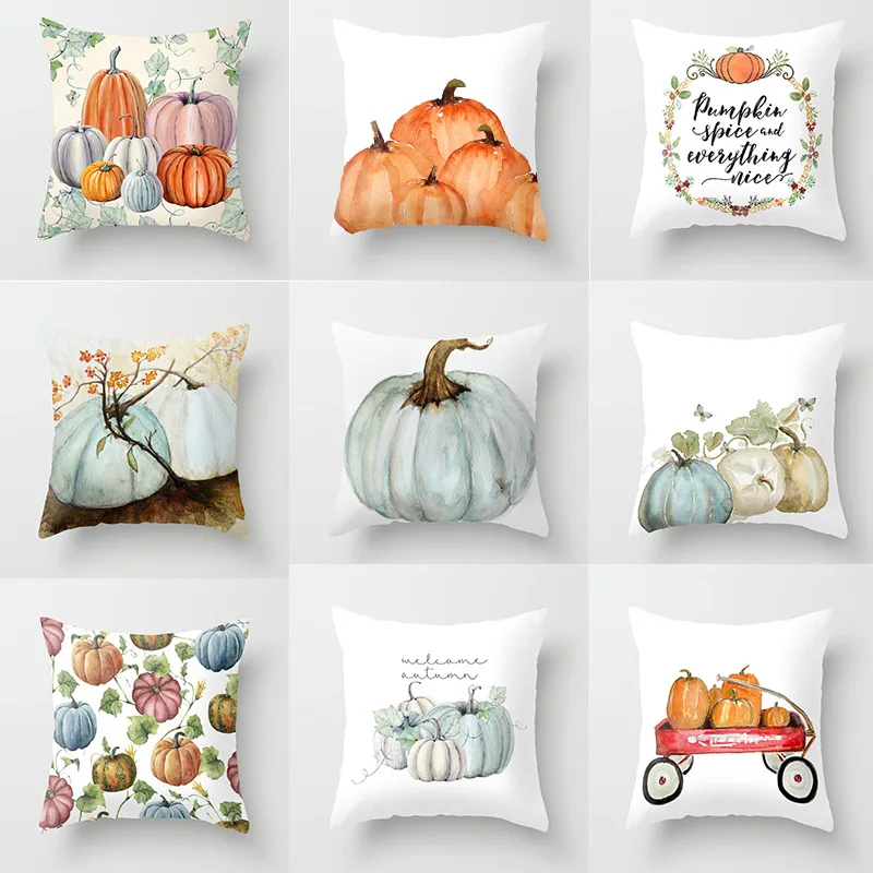 

45 * 45CM square pillow case Thanksgiving Halloween pumpkin series pillowcase
