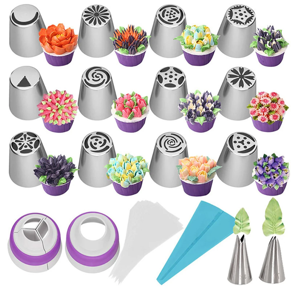 

Russian Tulip Icing Piping Nozzles Stainless Steel Flower Cream Pastry Tip Kitchen Cupcake Cake Decorating Tools