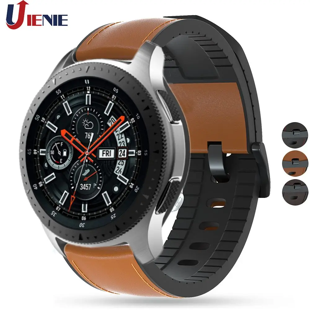 

22mm Leather Strap Watchband for Samsung Galaxy Watch 46mm Smart Bracelet Wristband Correa for Gear S3 Frontier Classic Band