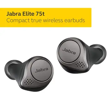 

Jabra Elite 75t Earbuds True Wireless Earphone 28 Hours Battery with a More Comfortable with Charging Case Bluetooth Earbuds