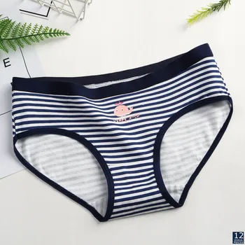 

12 pcs/lot wholesale manufacturers women underwear breathable briefs cotton solid color cute bow TWY