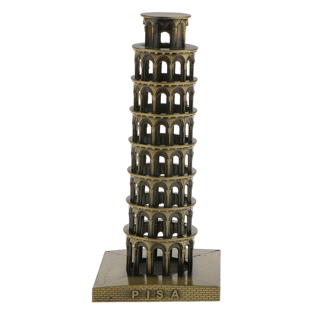 Leaning Tower of Pisa Model Home Decor Metal Craft Furnishing Article 15.5CM