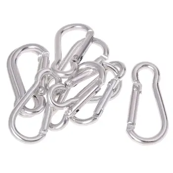 

Retail 10 Silver S Carabiner Camp Spring Snap Clip Hook Keychain Keyring Climbing Hiking