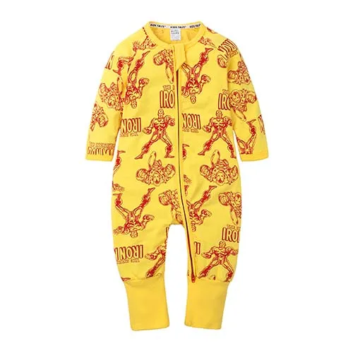 Для новорожденных, для маленьких мальчиков Одежда для новорожденных комбинезон с длинными рукавами и принтом пингвина для маленьких девочек, новогодний комбинезончик детские пижамы BBR208 - Цвет: As photo