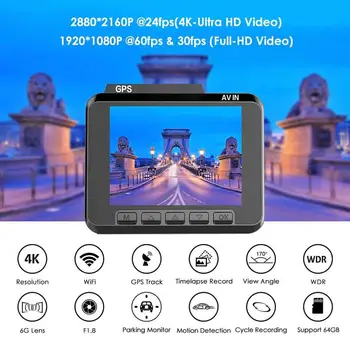 

AZDOME M06 G-sensor 4K Ultra 2160P Wifi Dash Cam Dvrs Car Camera With WiFi/GPS Night Vision 24 Hours Parking Monitor