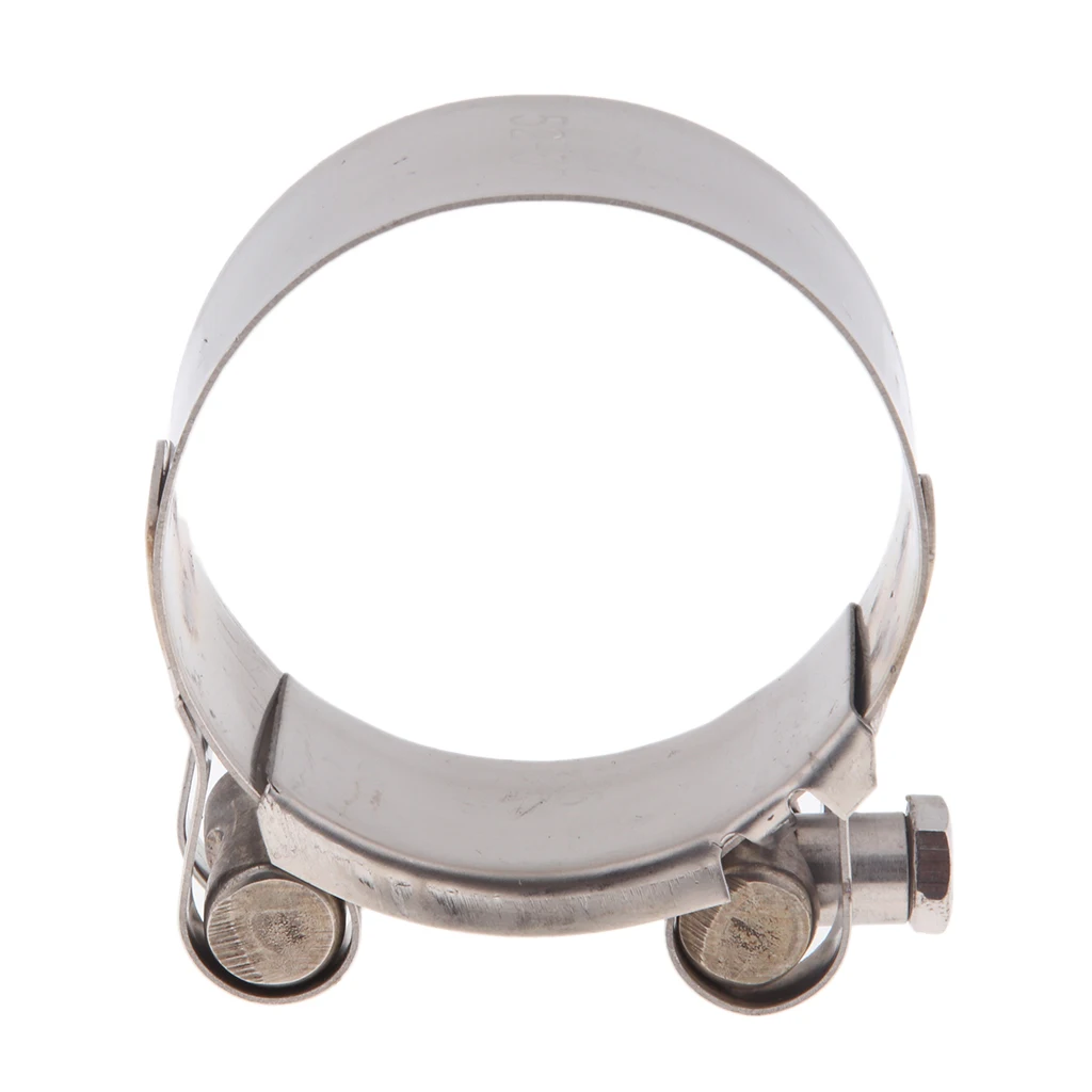 2pcs Motorcycle Exhaust Pipe Clamps Reolacement, Fit Size 44-47mm 1.75-1.85 inch/52-55mm 2.0-2.15 inch, Silver