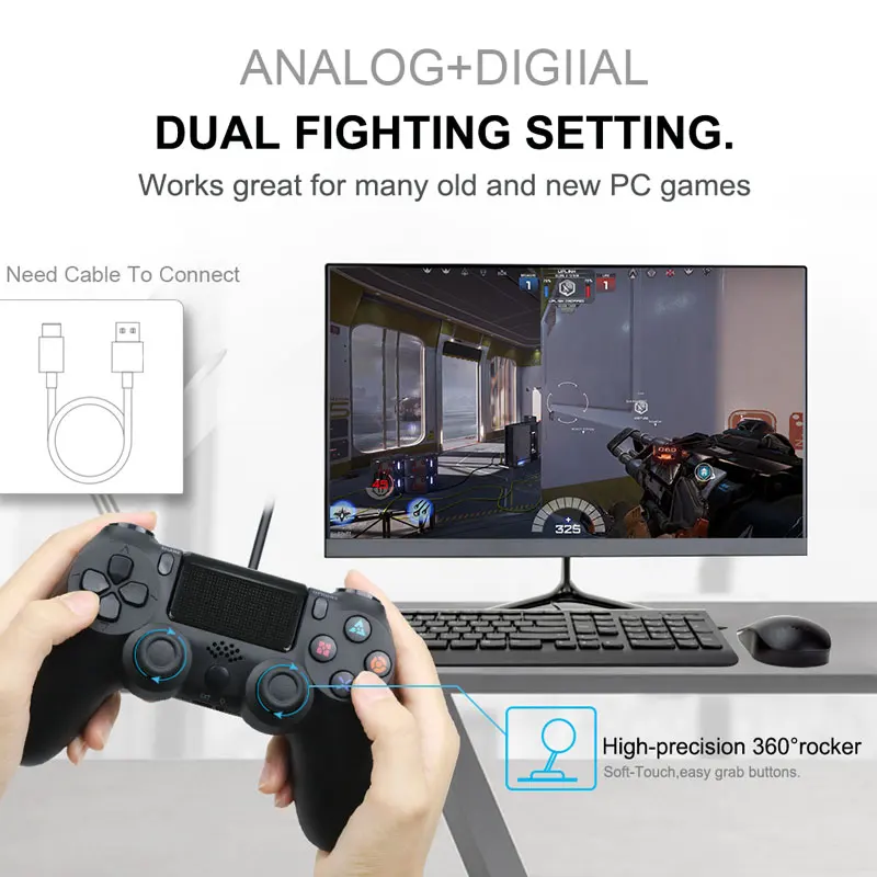 Беспроводной/проводной контроллер для Mando PS4 PlayStation 4/PS3 Dualshock 4 управления