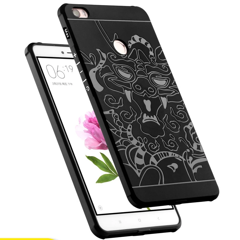 

[Clearance] For Xiaomi Max 2 Case Luxury Matte Dragon Pattern Soft TPU Cover For Xiaomi MAX 2 Silicone Back Cover Protect Case