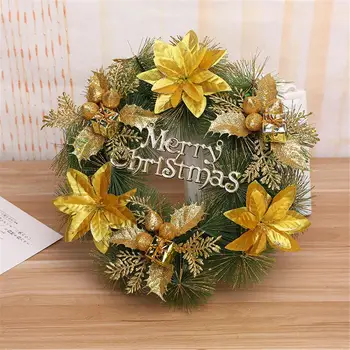 

30cm Pine Needle Christmas Wreath Decoration Supplies Creative Door Hanging Window Garland Scene Layout Holiday Decoration